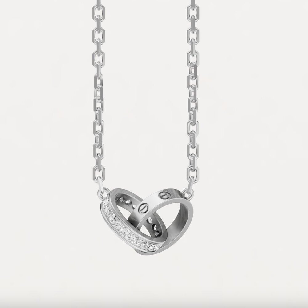 Cartier LOVE pendant, half-paved